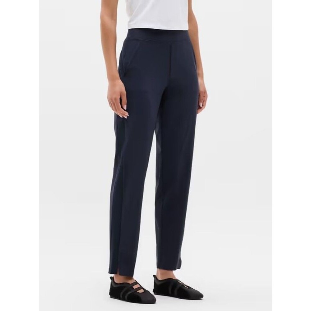 Athleta Brooklyn Mid Rise Ankle Pant In Navy Blue Stretch Size 2